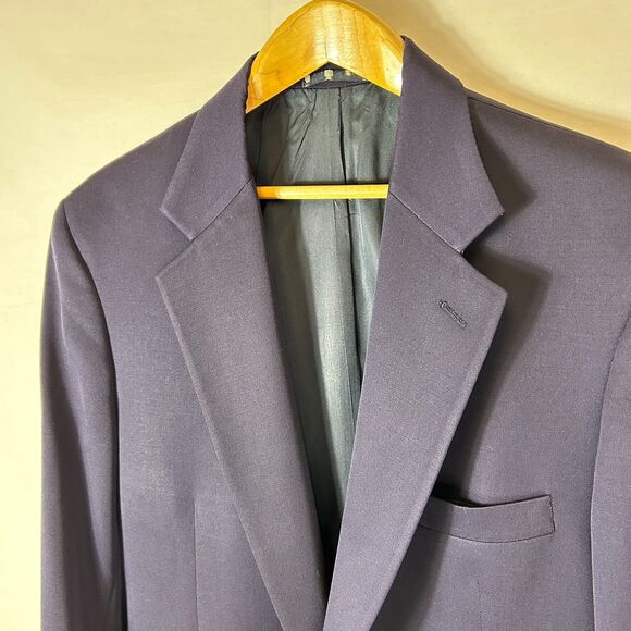 Oliver Navy Wool Two Button Classic Blazer Jacket Size 42R - Picture 3 of 16